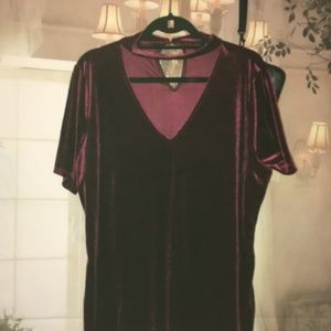 NWOT Crimson Red Strappy Neck Blouse